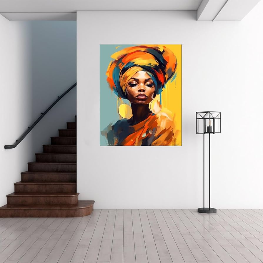 Amazon.co.jp: JOSUE アフリカの女性 はじめての絵画 キャンバス